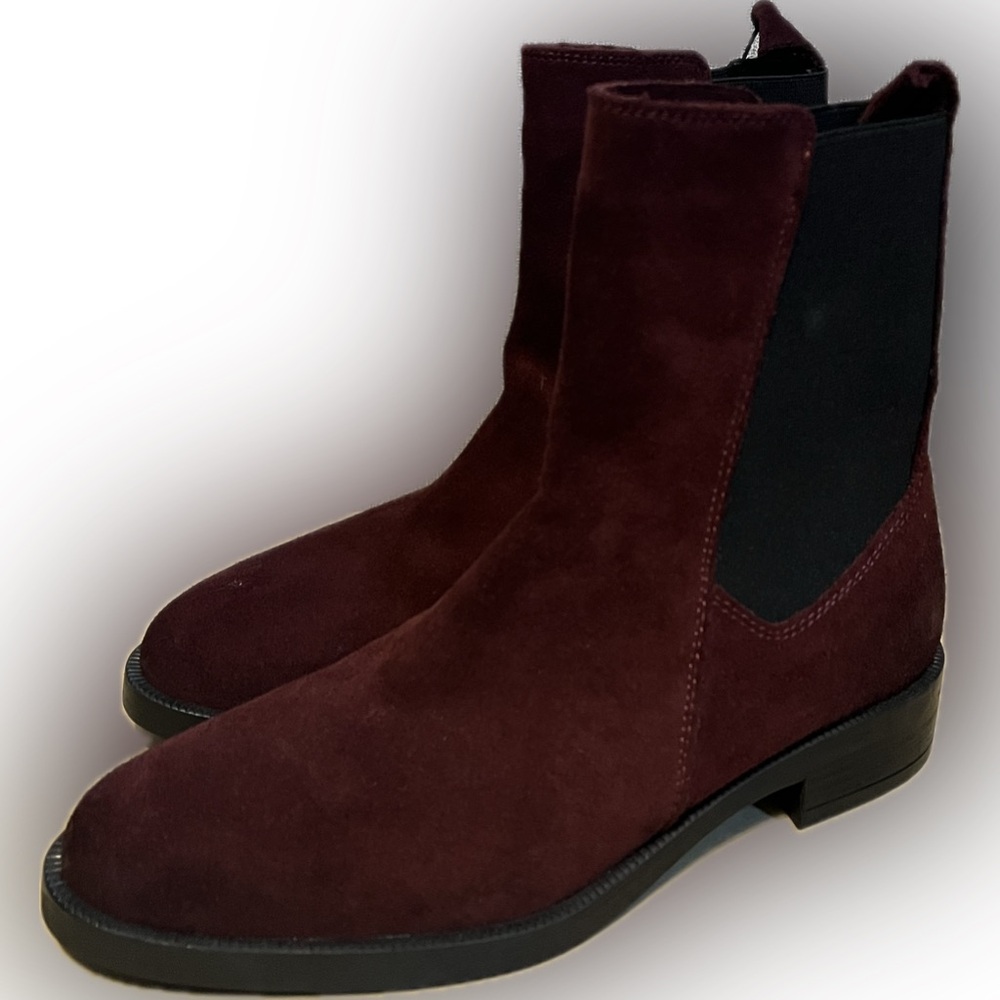 Emanuele Crasto Mid-Calf Burgundy Suede Pull-On Boots size 6.5 - Picture 2 of 14